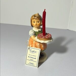 Goebel Hummel Birthday Girl Figurine with Red Candle. GH 108